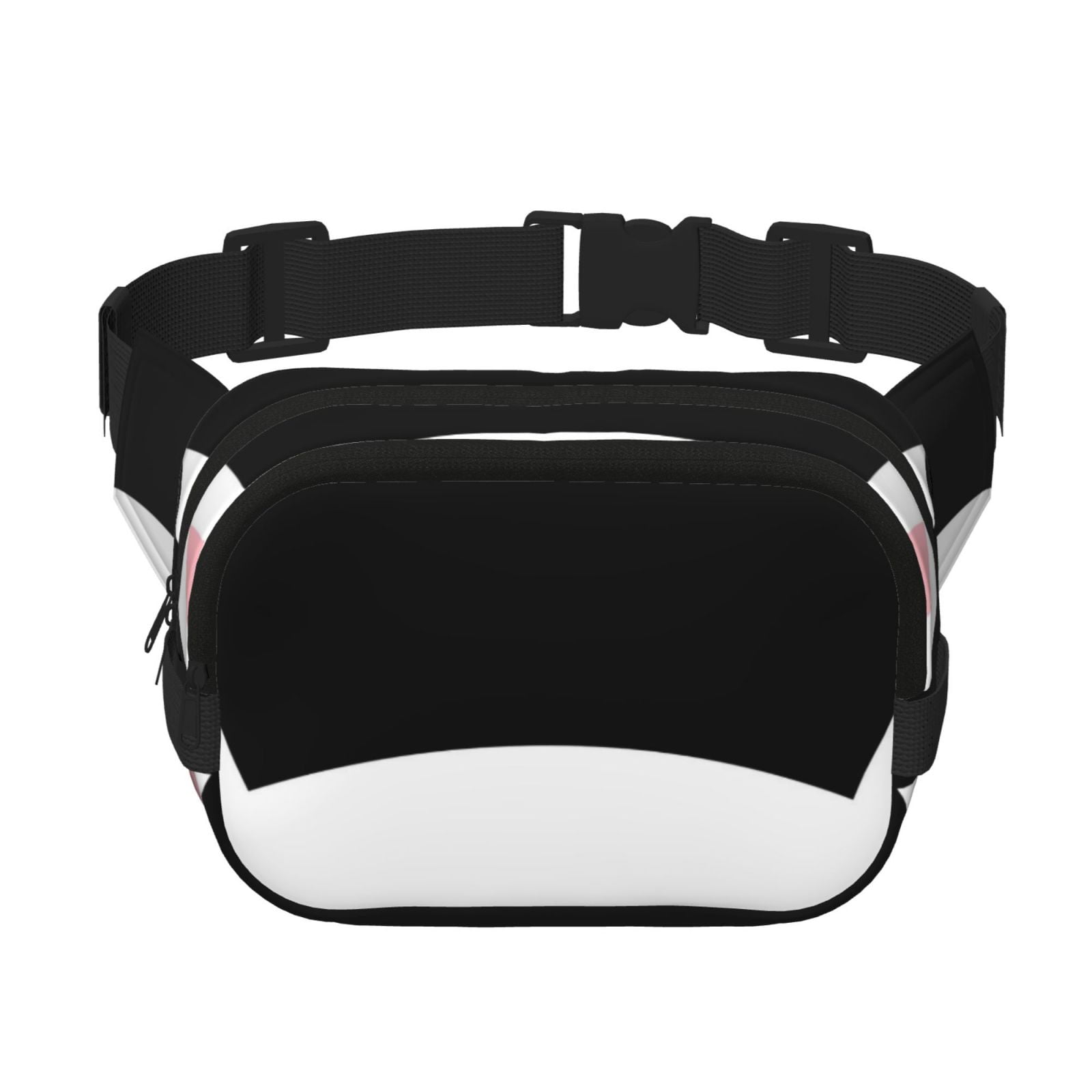 Picia Cat Meow Print Square Double-Layer Waist Bag Mini Adjustable Waist Belt Bag Exercise Running Travel Hiking