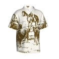 thumbnail image 1 of Picia Cattle Drive By Two Cowboys Gentle Cotton Regular Fit Short Sleeve Casual Hawaiian Shirt for Men-Large, 1 of 8