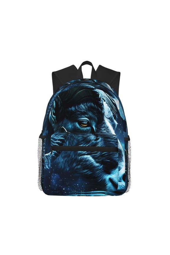 Celestial Ram Night Sky Large Capacity Backpack Classic Style Backpack Casual Backpack Water-Resistant School Work Travel Outdoor Backpack