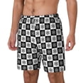 thumbnail image 1 of Picia Checkerboard With Snowflake 1 pattern Mens Swim Trunks with Compression Liner Stretch Beach Shorts Quick Dry with Zipper Pockets No-Chafing Board Shorts-Small, 1 of 9
