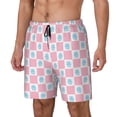 thumbnail image 1 of Picia Checkerboard With Snowflake pattern Mens Swim Trunks with Compression Liner Stretch Beach Shorts Quick Dry with Zipper Pockets No-Chafing Board Shorts-Medium, 1 of 9