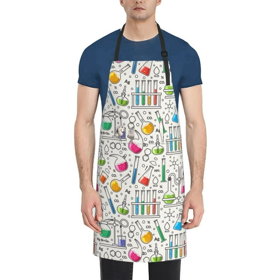 Picia Chemical Flasks And Test Tubes Waterproof Apron for Unisex Adult - Adjustable Bib Apron with Pockets, Ideal for Cooking, Gardening, Painting, and Household Chores