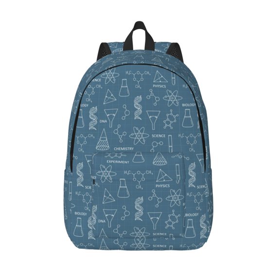 Picia Chemical Formulas And Objects Printed Canvas Daypack - Stylish and Durable Vintage Compact Backpack - Class, Work, Travel, or Laptop Bookbag,Organized Compartments-Small