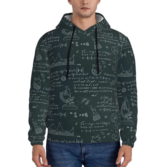 Picia Chemical Pattern Casual Men's Hoodie - Lightweight Hooded Sweatshirt with Kangaroo Pocket, Comfortable Pullover for Everyday, Travel-X-Large