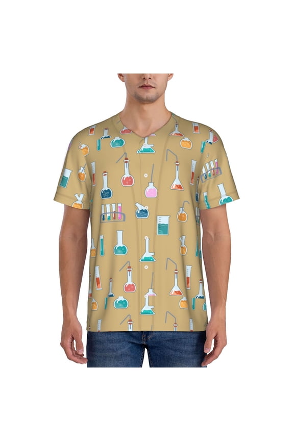 Chemistry Class Pattern Mens Polo Shirts Quick Dry Short Sleeve Golf T Shirt Performance Moisture Wicking Casual Workout Baseball T-shirt-Small
