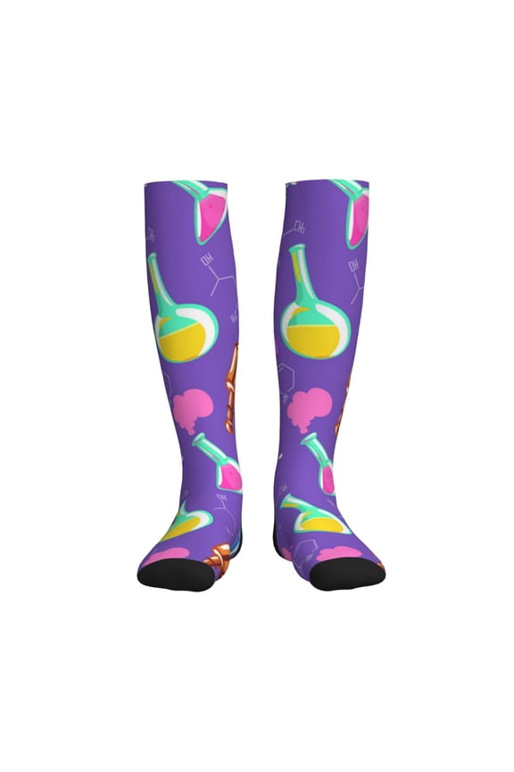 Chemistry Tools Printed Sports Compression Socks - 15-20mmHg Graduated Compression, High-Performance Soft and Breathable Socks for Men and Women