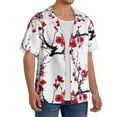 thumbnail image 1 of Picia Cherry Blossoms Men's Linen Shirts Short Sleeve Cuban Beach Shirts Casual Shirts Button Down Shirt for Men Beach Summer Wedding Shirt-3X-Large, 1 of 7