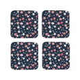 thumbnail image 1 of Picia Cherry Blossoms Printed Leather Coasters for Drinks, 4" Drink Coasters Set of 4 for Tabletop Protection, Handmade Luxurious Home Décor and Housewarming Gift -Square, 1 of 6