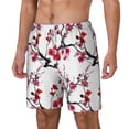 thumbnail image 1 of Picia Cherry Blossoms pattern Mens Swim Trunks with Compression Liner Stretch Beach Shorts Quick Dry with Zipper Pockets No-Chafing Board Shorts-XX-Large, 1 of 9
