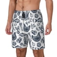 thumbnail image 1 of Picia Chicken And Fish pattern Mens Swim Trunks with Compression Liner Stretch Beach Shorts Quick Dry with Zipper Pockets No-Chafing Board Shorts-XX-Large, 1 of 9