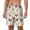 thumbnail image 1 of Picia Chicken Cartoon pattern Mens Swim Trunks with Compression Liner Stretch Beach Shorts Quick Dry with Zipper Pockets No-Chafing Board Shorts-XX-Large, 1 of 9