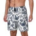 thumbnail image 1 of Picia Chicken And Fish pattern Mens Swim Trunks with Compression Liner Stretch Beach Shorts Quick Dry with Zipper Pockets No-Chafing Board Shorts-X-Large, 1 of 9