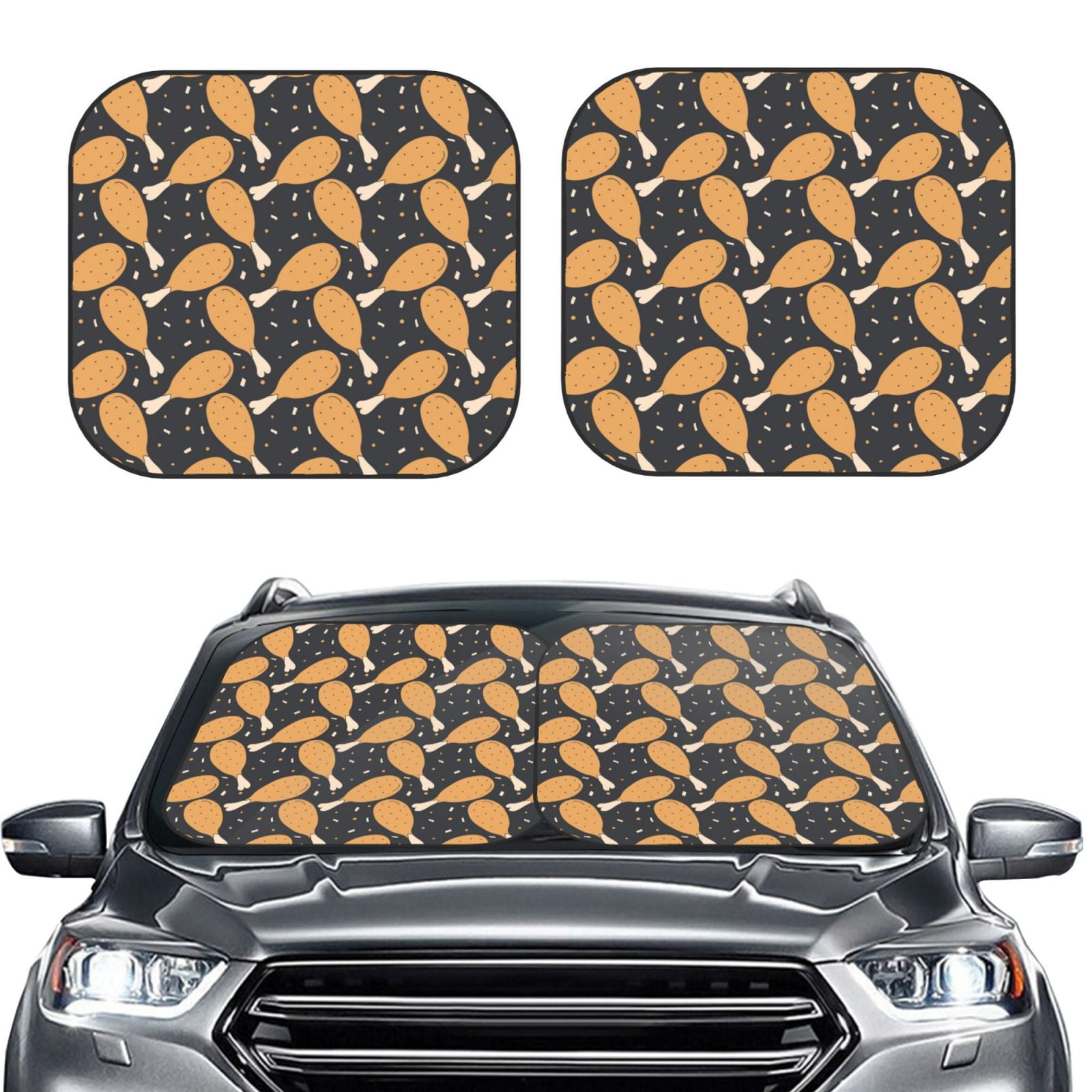 Picia Chicken Legs 2 Piece Car Windshield Sun Shade Foldable Foldable