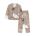 thumbnail image 1 of Picia Chicken Pattern Women’s Long-Sleeve Sleepwear Set - Soft 2-Piece Loungewear with Pockets, Comfy PJs for Relaxing Nights-Medium, 1 of 7