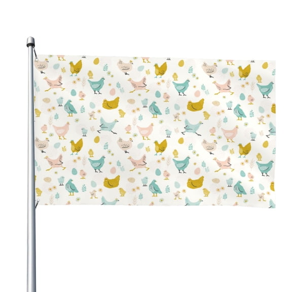 Picia Chicken Printed Flag ,Chicken Pattern Garden Flag Vertical Double,Yard Lawn Outdoor Decor 48x72"