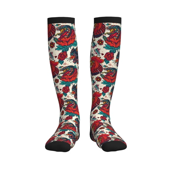 Picia Chicken Printed Sports Compression Socks - 15-20mmHg Graduated Compression, High-Performance Soft and Breathable Socks for Men and Women