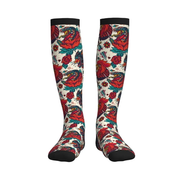 Picia Chicken Printed Sports Compression Socks - 15-20mmHg Graduated Compression, High-Performance Soft and Breathable Socks for Men and Women