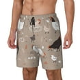 thumbnail image 1 of Picia Chicken pattern Mens Swim Trunks with Compression Liner Stretch Beach Shorts Quick Dry with Zipper Pockets No-Chafing Board Shorts-Medium, 1 of 9