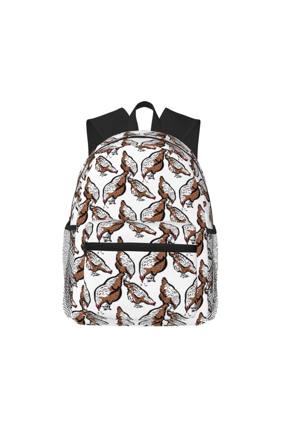 Chickens Peck Grain Large Capacity Backpack Classic Style Backpack Casual Backpack Water-Resistant School Work Travel Outdoor Backpack