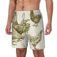 thumbnail image 1 of Picia Chickens pattern Mens Swim Trunks with Compression Liner Stretch Beach Shorts Quick Dry with Zipper Pockets No-Chafing Board Shorts-XX-Large, 1 of 9