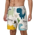 thumbnail image 1 of Picia Childish Dinosaur pattern Mens Swim Trunks with Compression Liner Stretch Beach Shorts Quick Dry with Zipper Pockets No-Chafing Board Shorts-Medium, 1 of 9