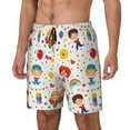 thumbnail image 1 of Picia Childrens Party pattern Mens Swim Trunks with Compression Liner Stretch Beach Shorts Quick Dry with Zipper Pockets No-Chafing Board Shorts-Large, 1 of 9