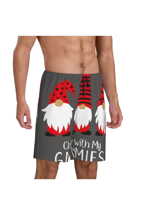 Chillin with My Gonme Pajama Shorts for Men, Men's Pajama Bottoms, Sleepwear,Short Pajama Pants-Medium