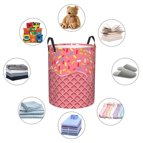 Picia Chocolate with Flowing Cream Large Laundry Basket, Waterproof, Freestanding Laundry Hamper, Collapsible Tall Clothes Hamper with Extended Handles-