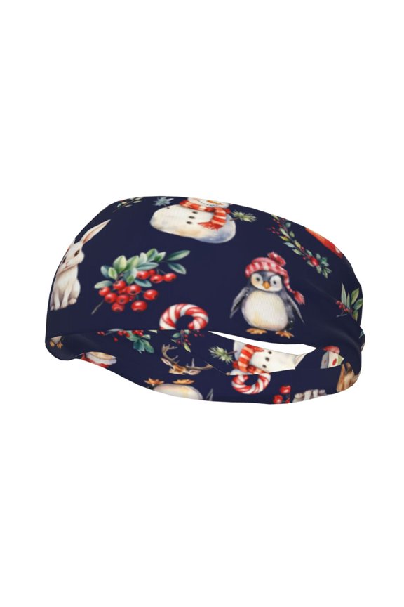 Christmas Critters Delight Print Mens Running Headband,Mens Sweatband Sports Headband for Running,Cycling,Basketball,Yoga,Fitness Workout