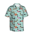 thumbnail image 1 of Picia Christmas Dachshund Gentle Cotton Regular Fit Short Sleeve Casual Hawaiian Shirt for Men-3X-Large, 1 of 9