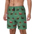 thumbnail image 1 of Picia Christmas Dachshund pattern Mens Swim Trunks with Compression Liner Stretch Beach Shorts Quick Dry with Zipper Pockets No-Chafing Board Shorts-X-Large, 1 of 9