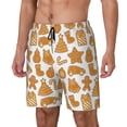 thumbnail image 1 of Picia Christmas Elements pattern Mens Swim Trunks with Compression Liner Stretch Beach Shorts Quick Dry with Zipper Pockets No-Chafing Board Shorts-Small, 1 of 9