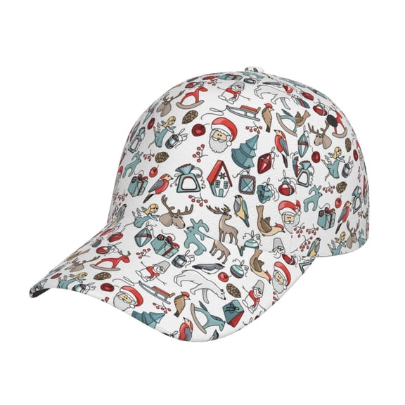 Picia Christmas Elements pattern Trucker Low Profile Hat Men Women Baseball Cap Dad Hat Adjustable Unconstructed Plain Cap