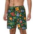 thumbnail image 1 of Picia Christmas Gift pattern Mens Swim Trunks with Compression Liner Stretch Beach Shorts Quick Dry with Zipper Pockets No-Chafing Board Shorts-Large, 1 of 9