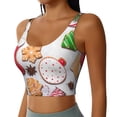thumbnail image 1 of Picia Christmas Gingerbread Cookies Sports Bra for Women,Padded Strappy Sports Bras Medium Support Yoga Bra with Removable Cups,Running Yoga Bra-, 1 of 9