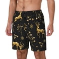 thumbnail image 1 of Picia Christmas Gold Deers1 pattern Mens Swim Trunks with Compression Liner Stretch Beach Shorts Quick Dry with Zipper Pockets No-Chafing Board Shorts-X-Large, 1 of 9