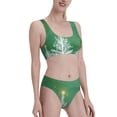 thumbnail image 1 of Picia Christmas Green Women's High Waisted Bikini Scoop Neck Swimsuit Two Pieces Bathing Suit-Small, 1 of 8