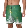 thumbnail image 1 of Picia Christmas Green pattern Mens Swim Trunks with Compression Liner Stretch Beach Shorts Quick Dry with Zipper Pockets No-Chafing Board Shorts-XX-Large, 1 of 9