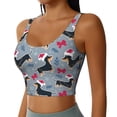thumbnail image 1 of Picia Christmas Hat Dachshund Sports Bra for Women,Padded Strappy Sports Bras Medium Support Yoga Bra with Removable Cups,Running Yoga Bra-Large, 1 of 9