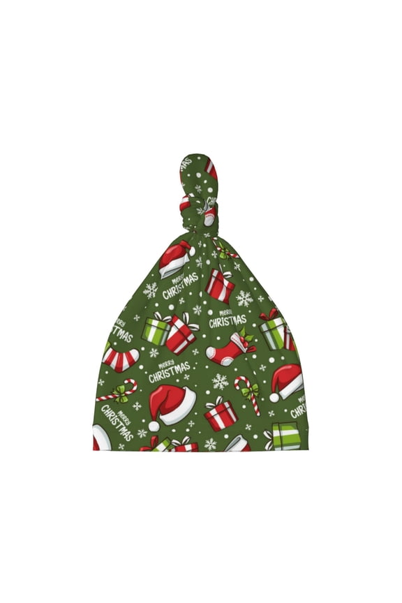 Christmas Hat sock Printed Preemie Hats for Baby Girls Cotton Premature Knot Hats Newborn Hospital Cap Warm Knot Beanie Nicu for Preemie Girls and Boys