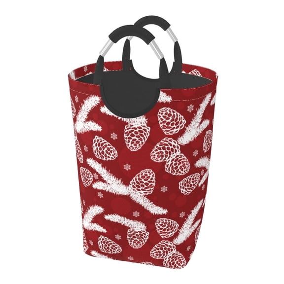 Picia Christmas Holiday Pinecone Laundry Basket With Handles Laundry Hamper Toys Storage Organizer Foldable Bucket Washing Bin Dirty Clothes Bag For Home Bathroom Bedroom Dorm