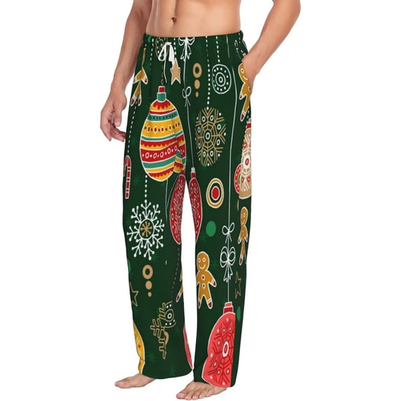 Picia Christmas Mens Soft Woven Cotton Elastic Waistband Sleep Pajama Pant Lounge Sleep Pant With Pockets And Drawstring-Medium