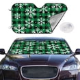 thumbnail image 1 of Picia Christmas Pattern At Buffalo Plaid Curved Windshield Sunshade Accordion Folding Style Auto Shade for Car Truck SUV Van Blocks UV Ray Sun Visor Protector -, 1 of 7