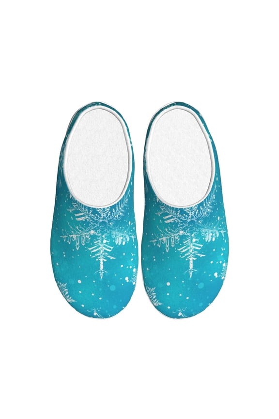 Christmas Snow for Women's Lamb-hug Comfy Fleece House Slippers Memory Foam, Slip-on House Shoes Indoor Outdoor-40/41