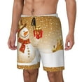 thumbnail image 1 of Picia Christmas Snowman Gift pattern Mens Swim Trunks with Compression Liner Stretch Beach Shorts Quick Dry with Zipper Pockets No-Chafing Board Shorts-Small, 1 of 9