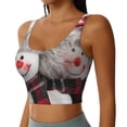 thumbnail image 1 of Picia Christmas Snowman With Hat Sports Bra for Women,Padded Strappy Sports Bras Medium Support Yoga Bra with Removable Cups,Running Yoga Bra-, 1 of 9