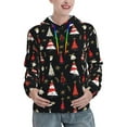 thumbnail image 1 of Picia Christmas Tree and Gold Socks Pattern Casual Women's Hoodie, Hooded Sweatshirt with Kangaroo Pocket, Comfortable Pullover with Eye-catching Drawstrings-XX-Large, 1 of 7