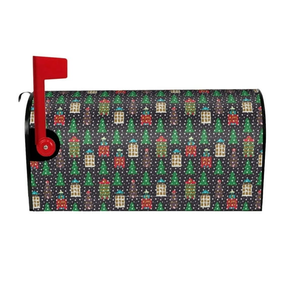 Picia Christmas Trees And Houses Magnetic Mailbox Cover Standard Size-21x18 in