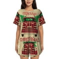 thumbnail image 1 of Picia Christmas Vintage Red Truck Pajamas Sets for Women Soft Short-Sleeved Pjs with Lounge Shorts Two Piece Sleepwear-Large, 1 of 9