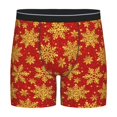 thumbnail image 1 of Picia Christmas With Gold Snowflakes Pattern Men's Athletic Long Leg Briefs , Performance Stretch Underwear，Moisture-Wicking, 1 of 7